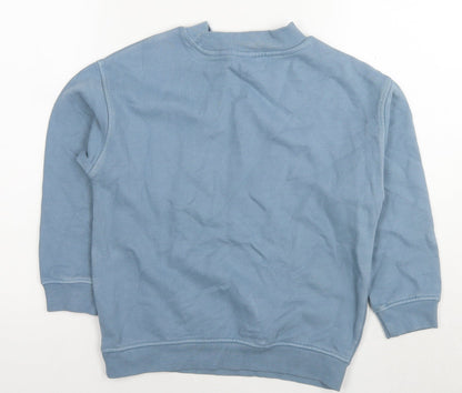 Marks and Spencer Boys Green Cotton Pullover Sweatshirt Size 7-8 Years Pullover