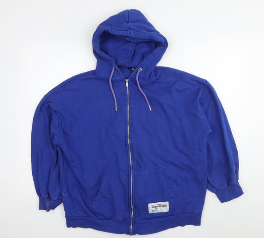 Womens UK Size S Boohoo Blue Full Zip Hoodie