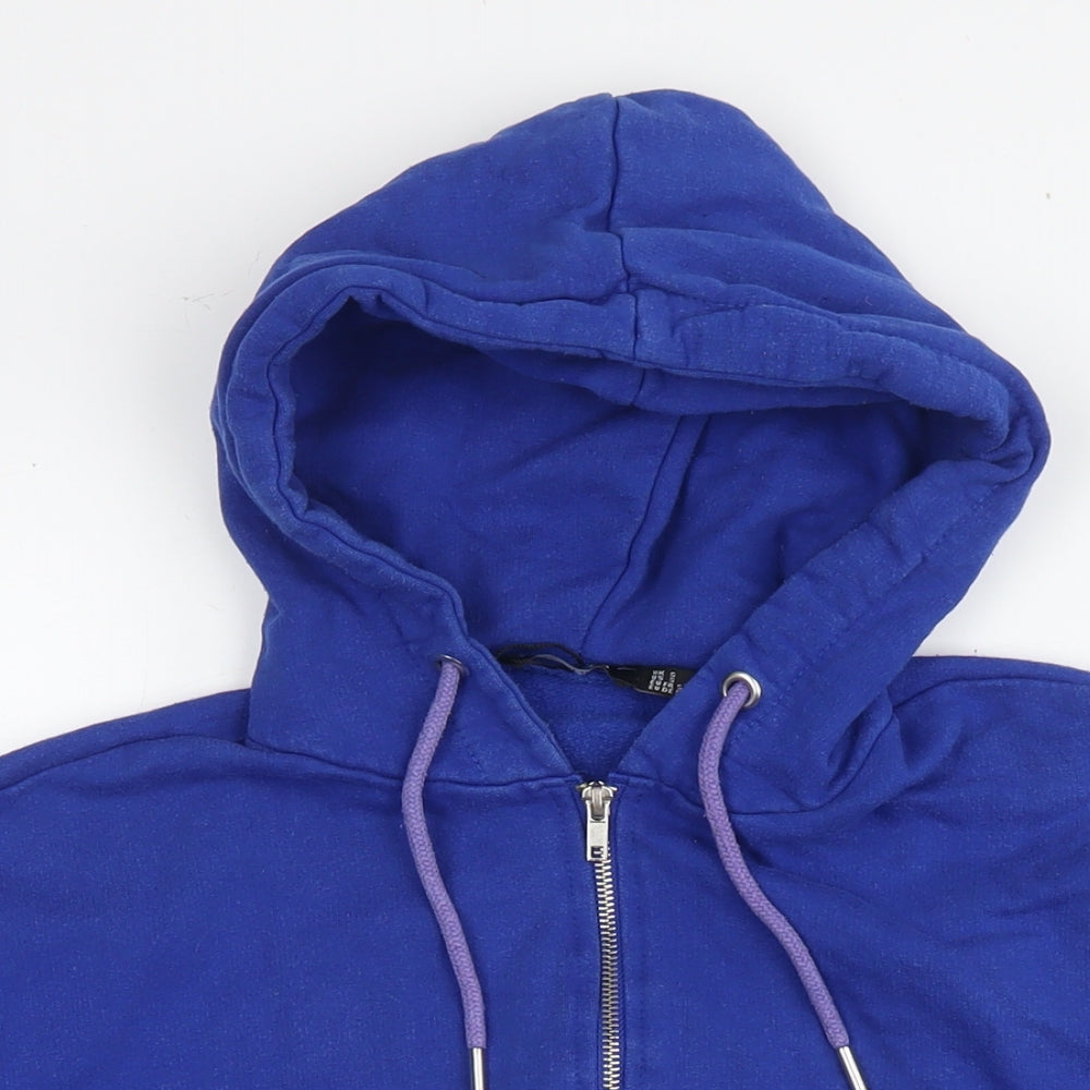 Womens UK Size S Boohoo Blue Full Zip Hoodie