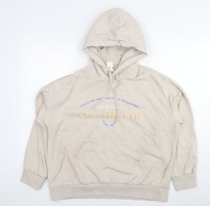 H&M Womens Beige Cotton Pullover Hoodie Size S Pullover - N.Y.C