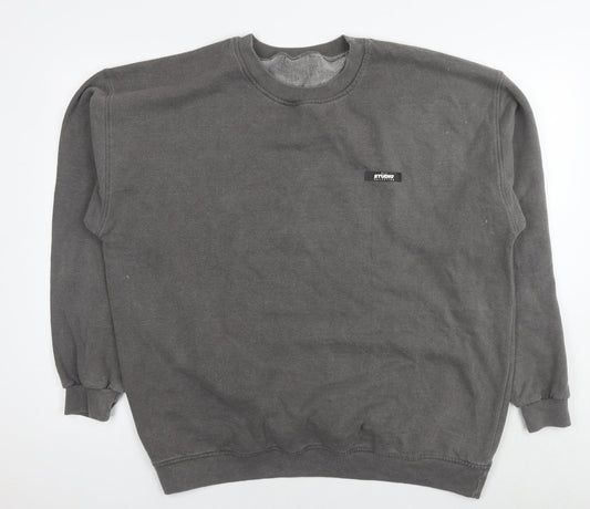 Mens UK Size S PRETTYLITTLETHING Grey Pullover Sweatshirt