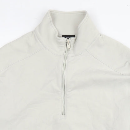 Mango Mens Ivory Cotton Pullover Sweatshirt Size S