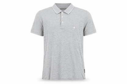 French Connection Mens Grey Cotton Polo Size S Collared Button
