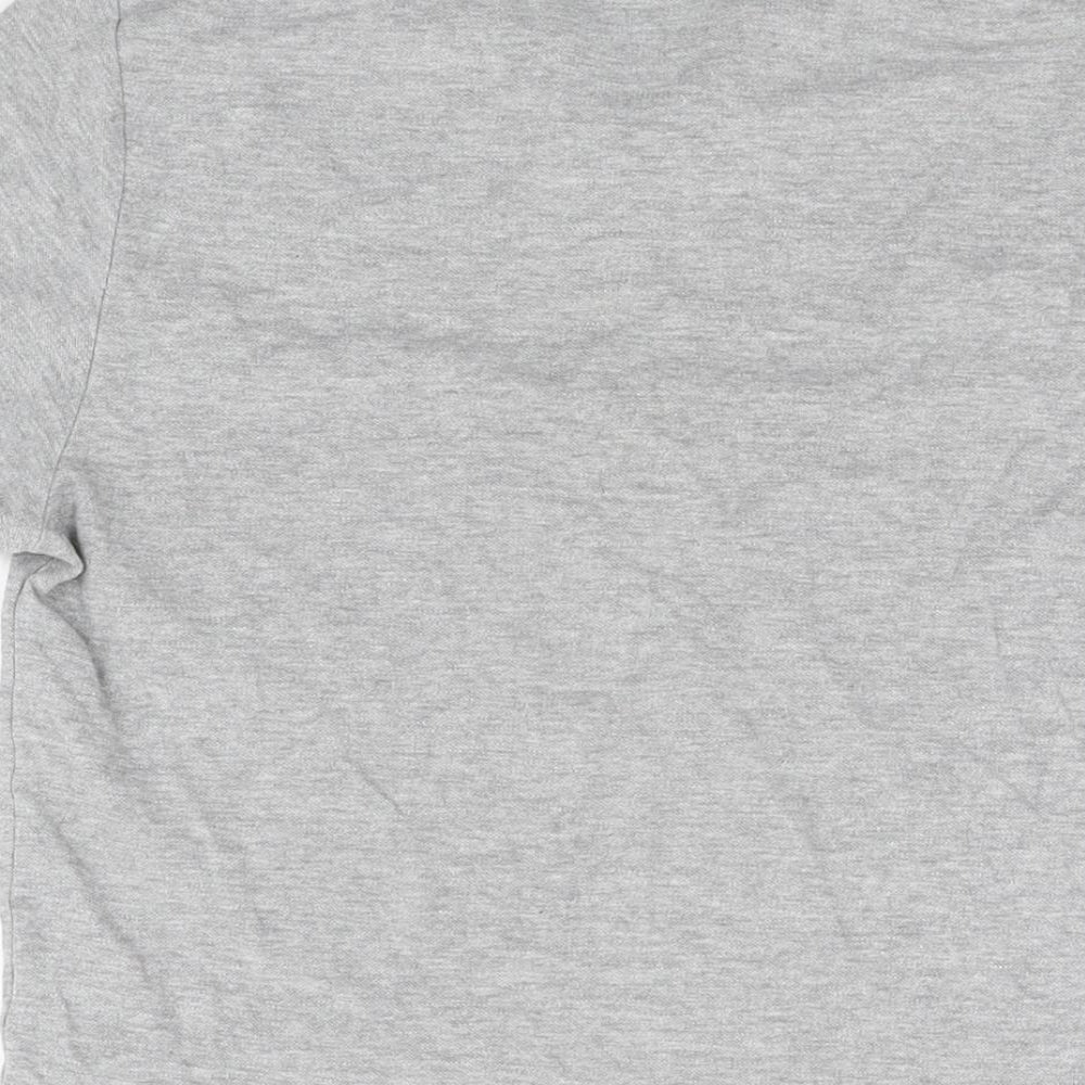 French Connection Mens Grey Cotton Polo Size S Collared Button