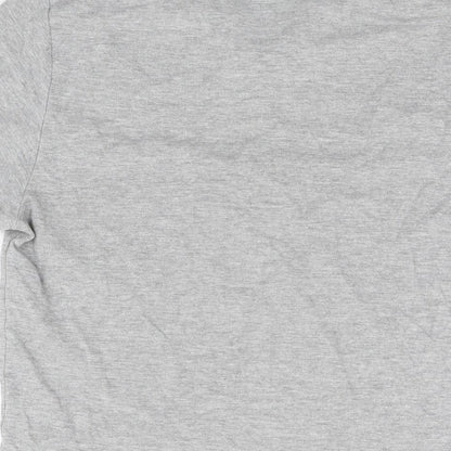 French Connection Mens Grey Cotton Polo Size S Collared Button