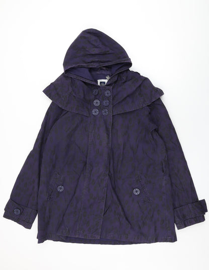 Womens UK Size 14 HOOCH Purple Overcoat