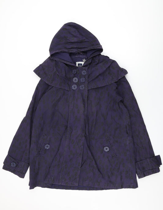 Womens UK Size 14 HOOCH Purple Overcoat