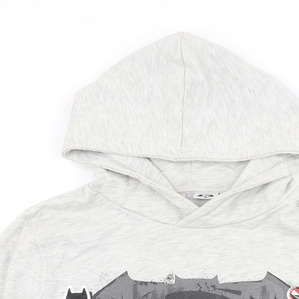 Batman Boys Grey Cotton Pullover Hoodie Size 9-10 Years Pullover - The Dark Knight