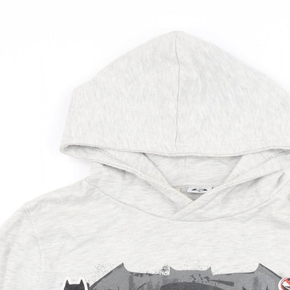 Batman Boys Grey Cotton Pullover Hoodie Size 9-10 Years Pullover - The Dark Knight