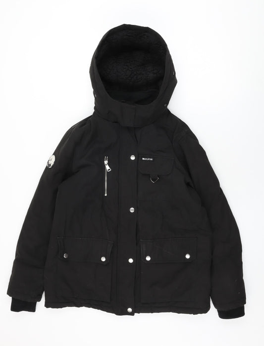Womens UK Size 10 New Look Black Rain Coat