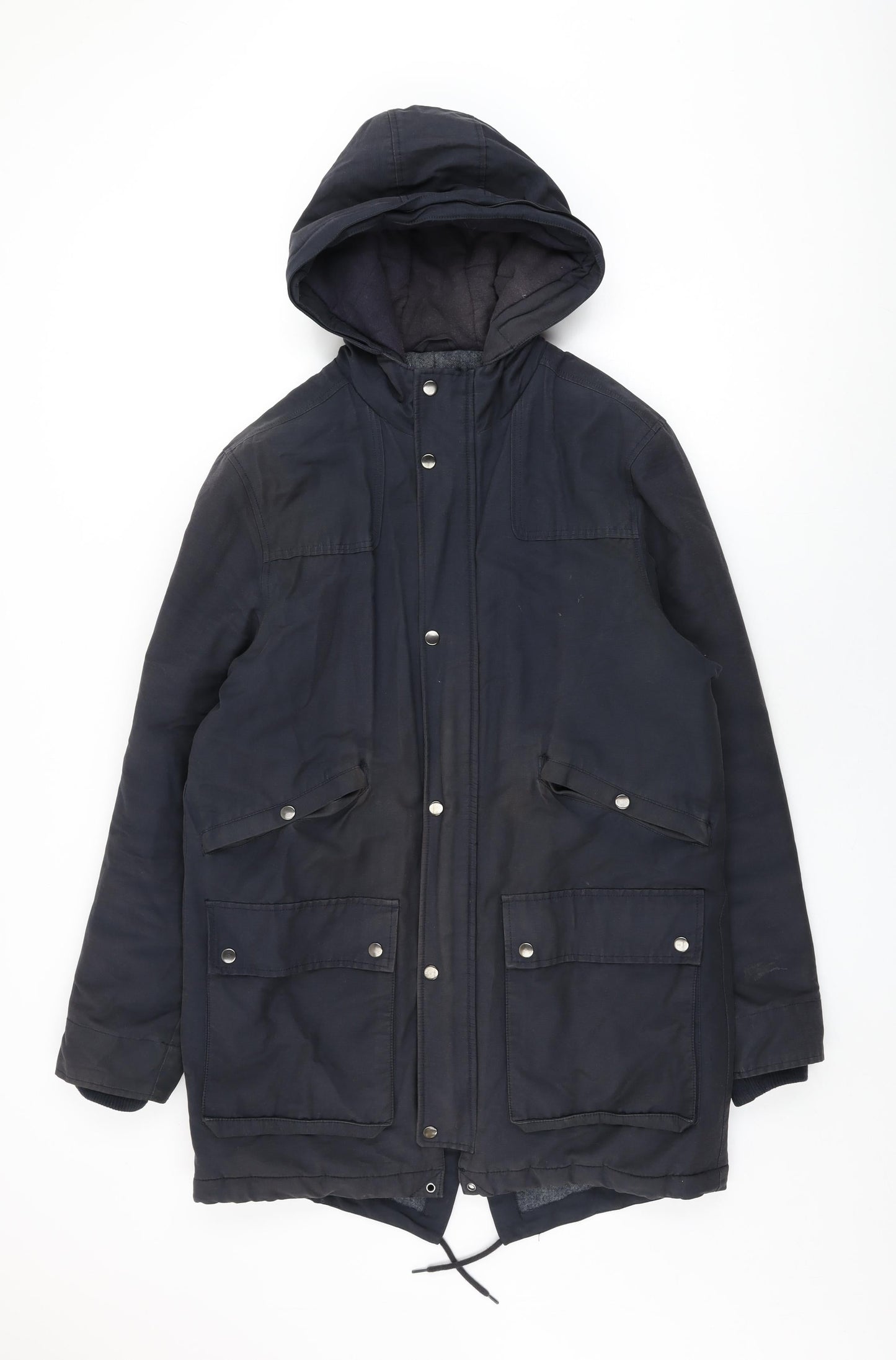 Mens UK Size M Topman Blue Overcoat
