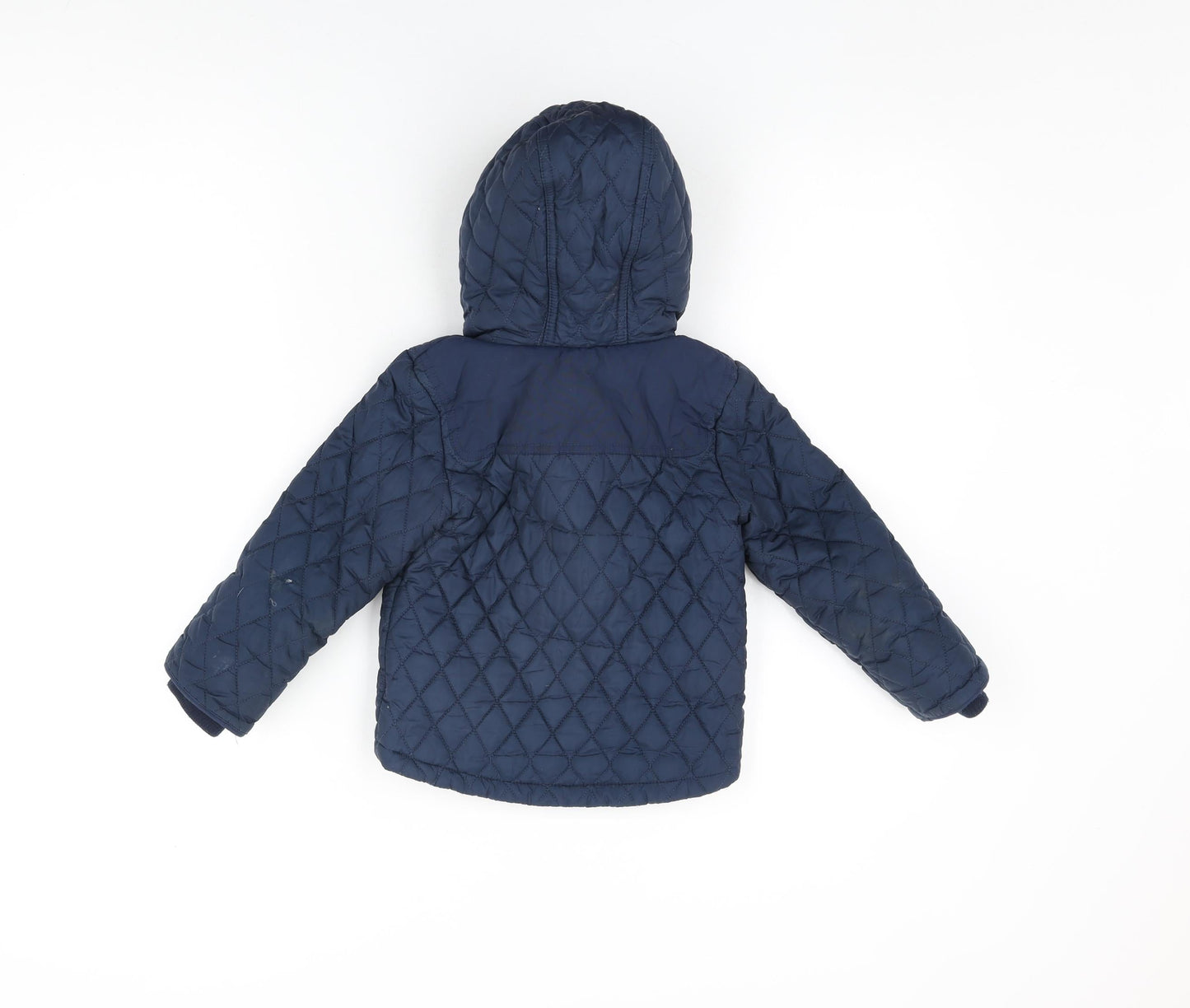 Marks and Spencer Boys Blue Quilted Coat Size 3-4 Years Zip