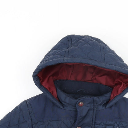 Marks and Spencer Boys Blue Quilted Coat Size 3-4 Years Zip