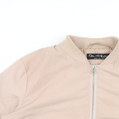 Miss Selfridge Womens Pink Bomber Jacket Coat Size 10 Zip