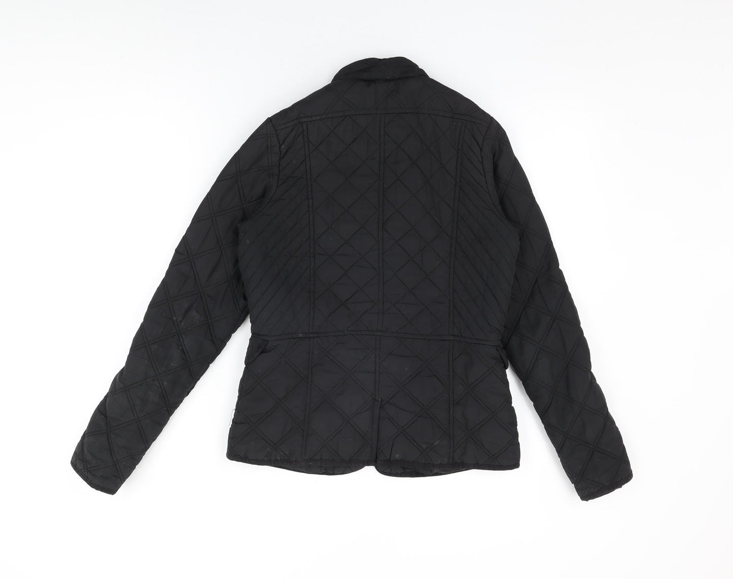 Womens UK Size 8 Dunnes Black Quilted Coat