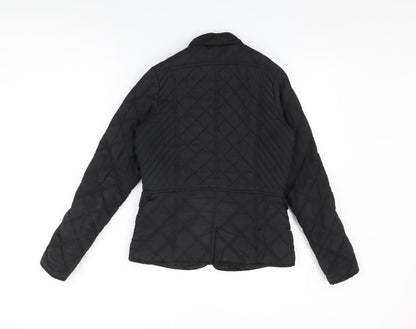 Womens UK Size 8 Dunnes Black Quilted Coat