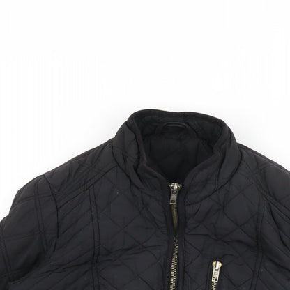 Womens UK Size 8 Dunnes Black Quilted Coat