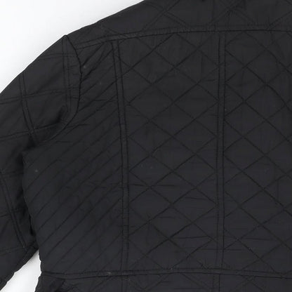 Womens UK Size 8 Dunnes Black Quilted Coat