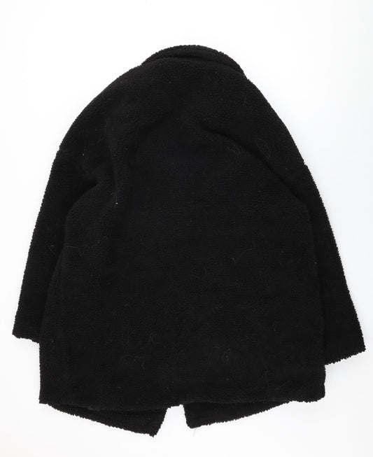 Womens UK Size 14 PRETTYLITTLETHING Black Overcoat