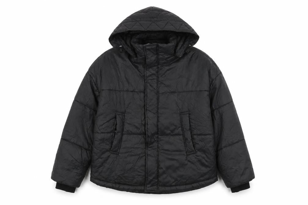 Womens UK Size 10 Boohoo Black Puffer Jacket