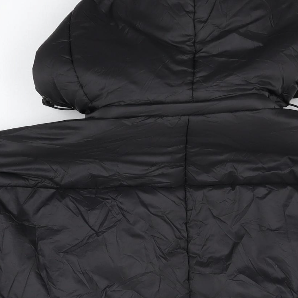 Boohoo Womens Black Puffer Jacket Coat Size 10 Zip