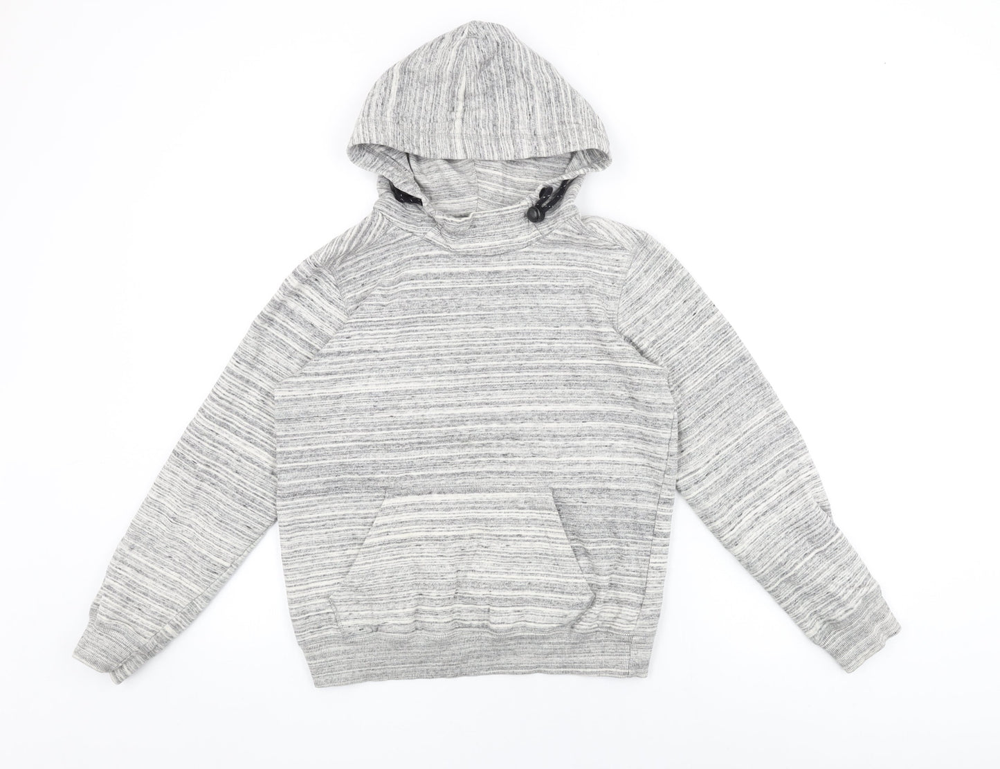 R Essential Boys Grey Geometric Cotton Pullover Hoodie Size 14 Years Pullover