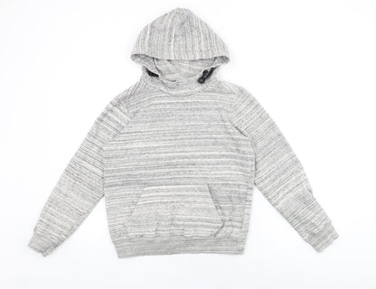 R Essential Boys Grey Geometric Cotton Pullover Hoodie Size 14 Years Pullover