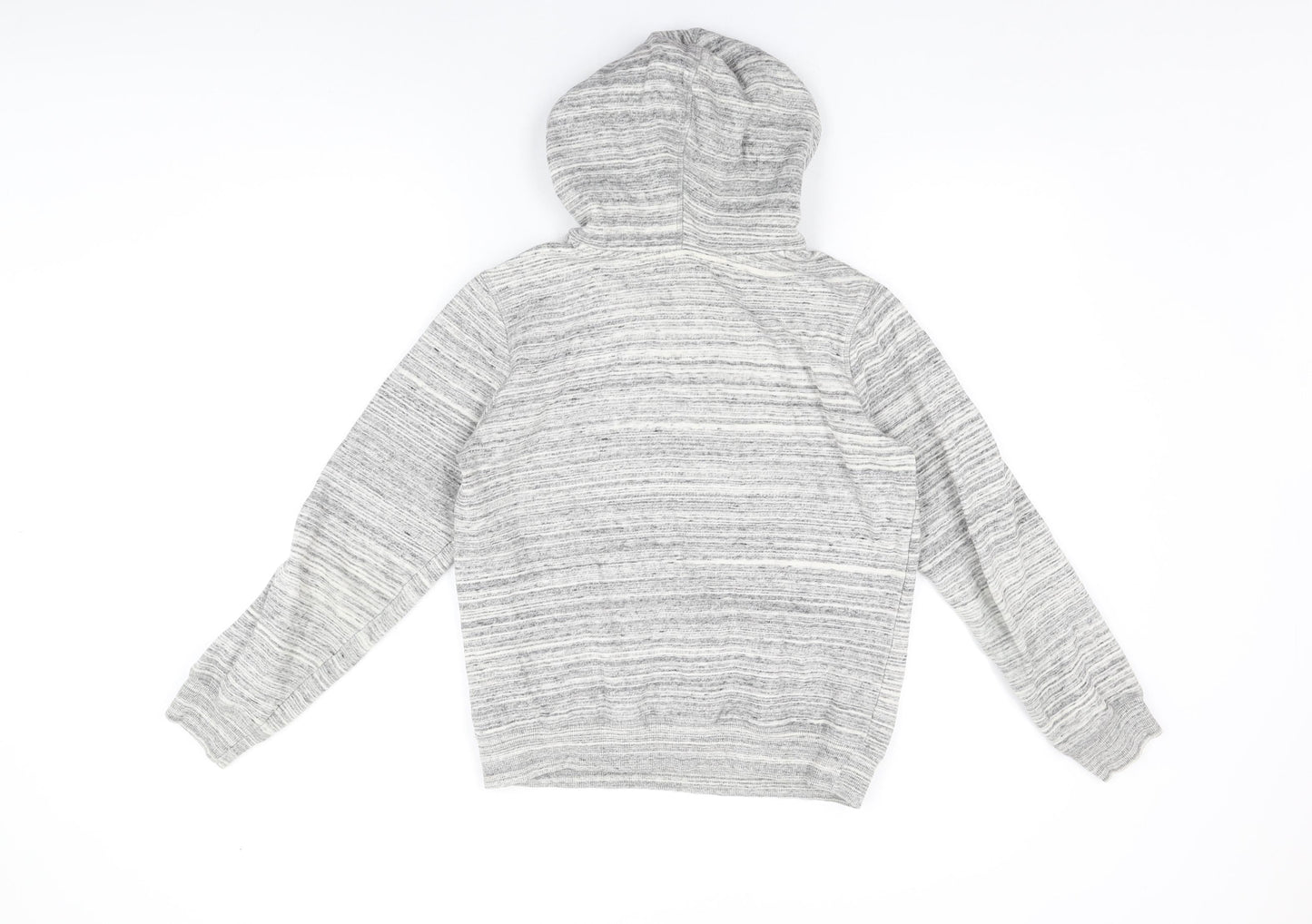 R Essential Boys Grey Geometric Cotton Pullover Hoodie Size 14 Years Pullover