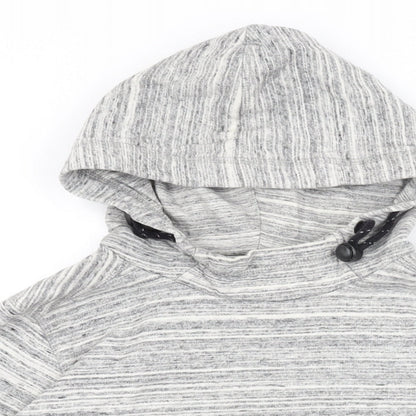 R Essential Boys Grey Geometric Cotton Pullover Hoodie Size 14 Years Pullover