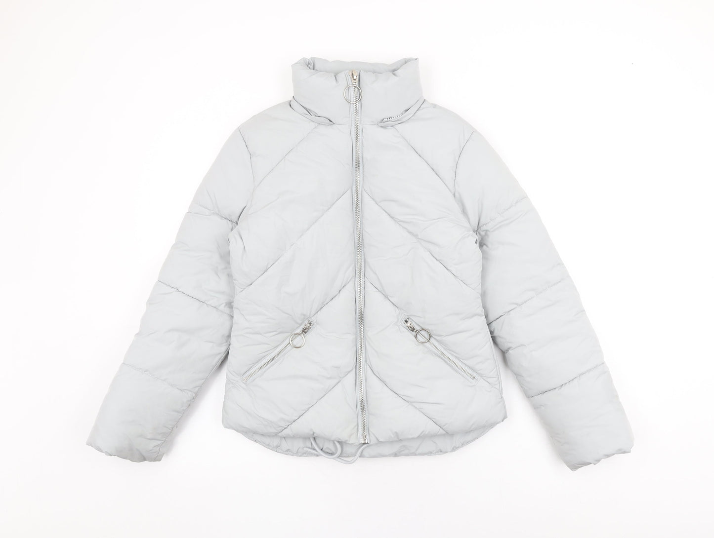 Womens UK Size 4 Topshop Blue Puffer Jacket
