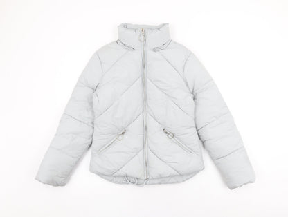 Womens UK Size 4 Topshop Blue Puffer Jacket