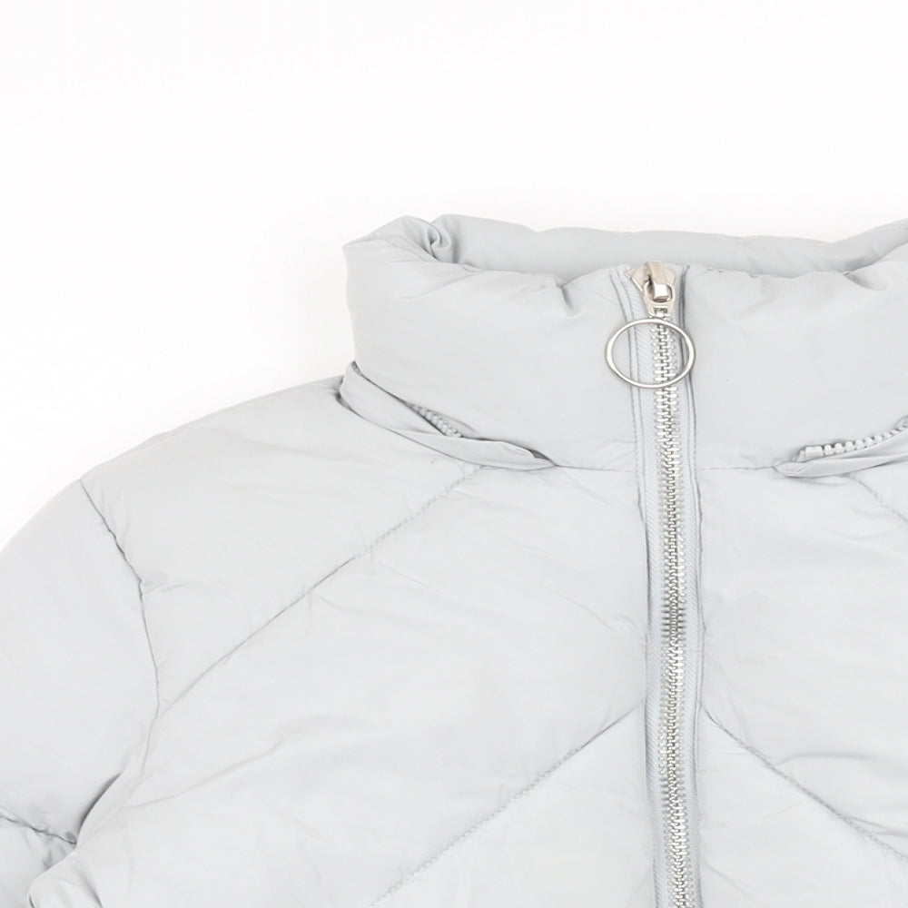 Womens UK Size 4 Topshop Blue Puffer Jacket