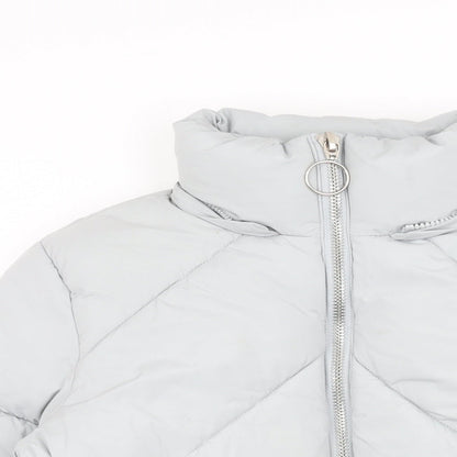 Womens UK Size 4 Topshop Blue Puffer Jacket