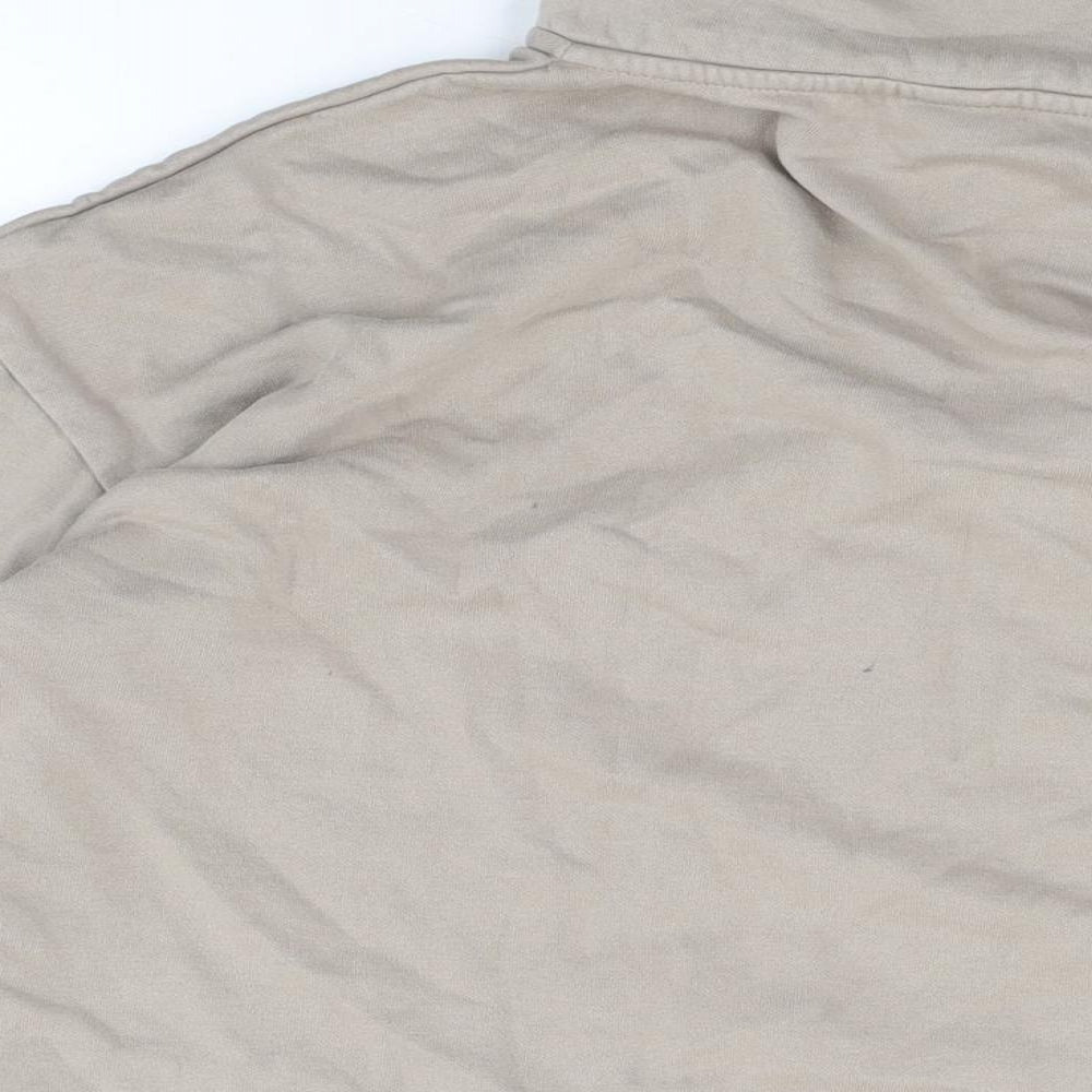 H&M Womens Beige Cotton Pullover Sweatshirt Size M Zip