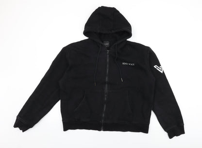 Venti Volte Womens Black Cotton Full Zip Hoodie Size L Zip