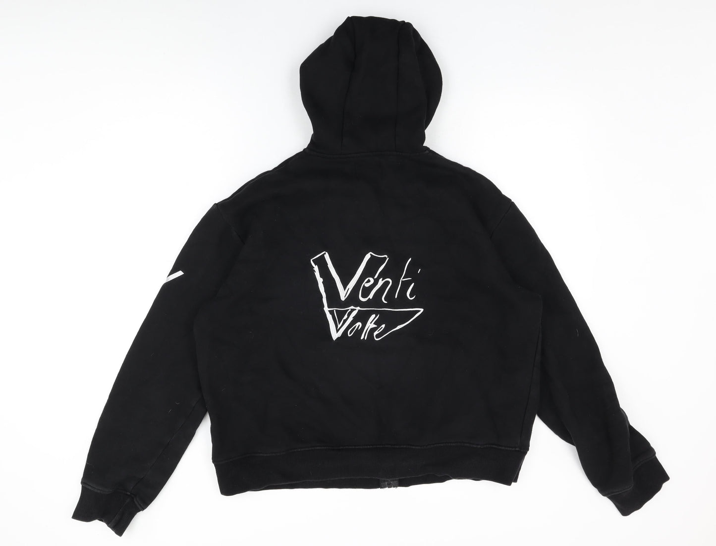 Venti Volte Womens Black Cotton Full Zip Hoodie Size L Zip