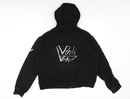 Venti Volte Womens Black Cotton Full Zip Hoodie Size L Zip
