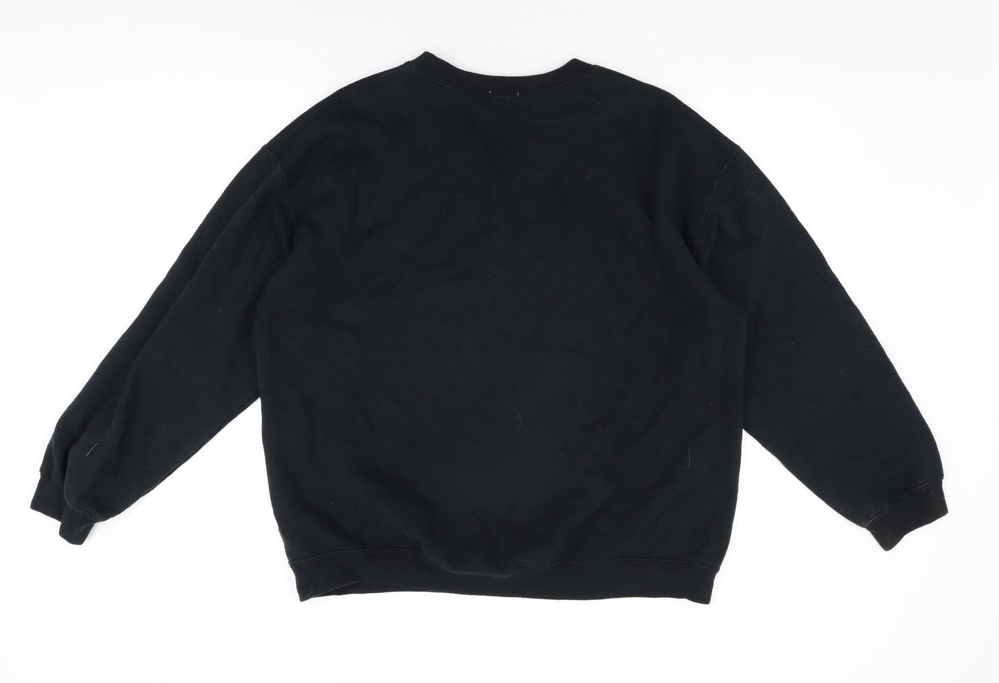 River Island Womens Black Cotton Pullover Sweatshirt Size L Pullover - Kim-Ye