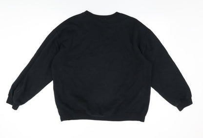 River Island Womens Black Cotton Pullover Sweatshirt Size L Pullover - Kim-Ye