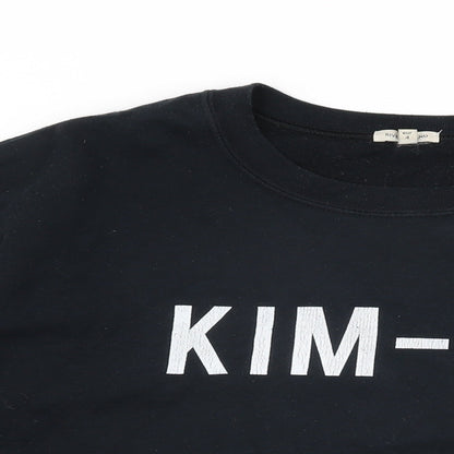 River Island Womens Black Cotton Pullover Sweatshirt Size L Pullover - Kim-Ye