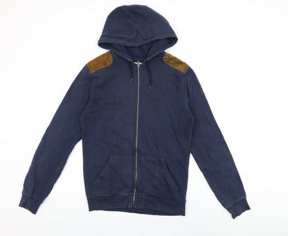 Mens UK Size S River Island Blue Full Zip Hoodie