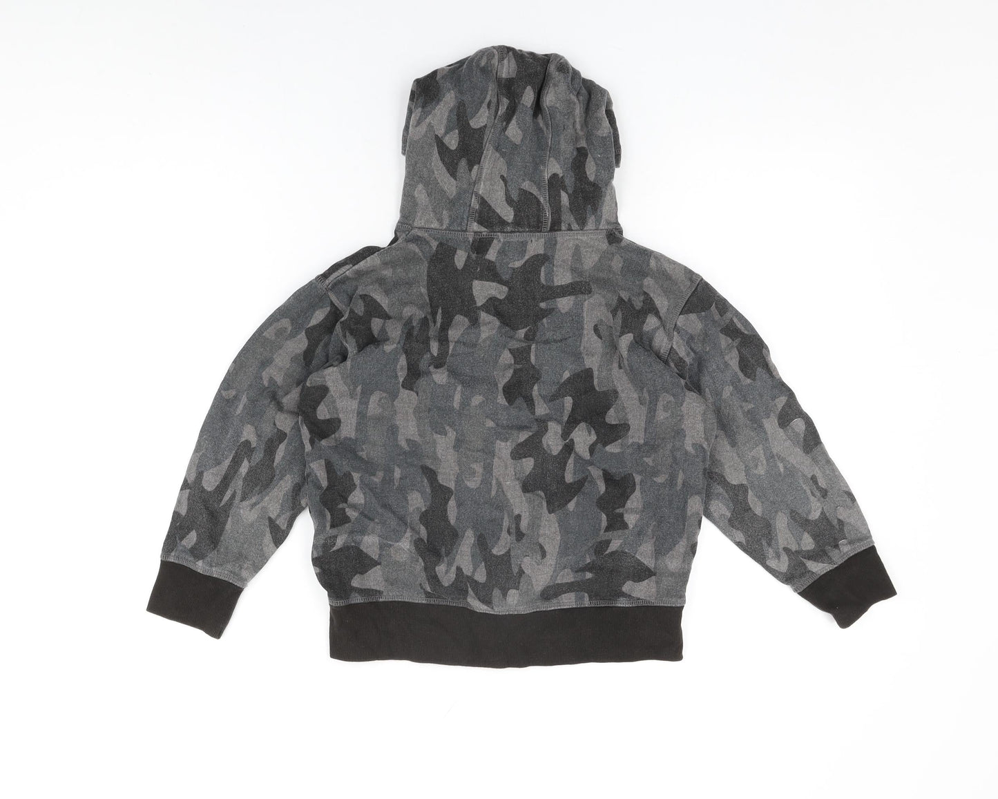 Rebel Boys Grey Camouflage Cotton Full Zip Hoodie Size 7-8 Years Zip