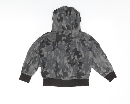 Rebel Boys Grey Camouflage Cotton Full Zip Hoodie Size 7-8 Years Zip