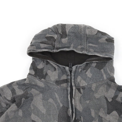 Rebel Boys Grey Camouflage Cotton Full Zip Hoodie Size 7-8 Years Zip