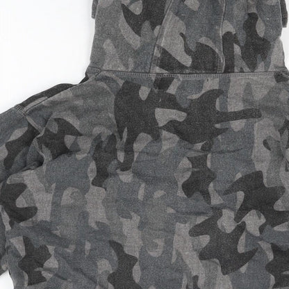 Rebel Boys Grey Camouflage Cotton Full Zip Hoodie Size 7-8 Years Zip