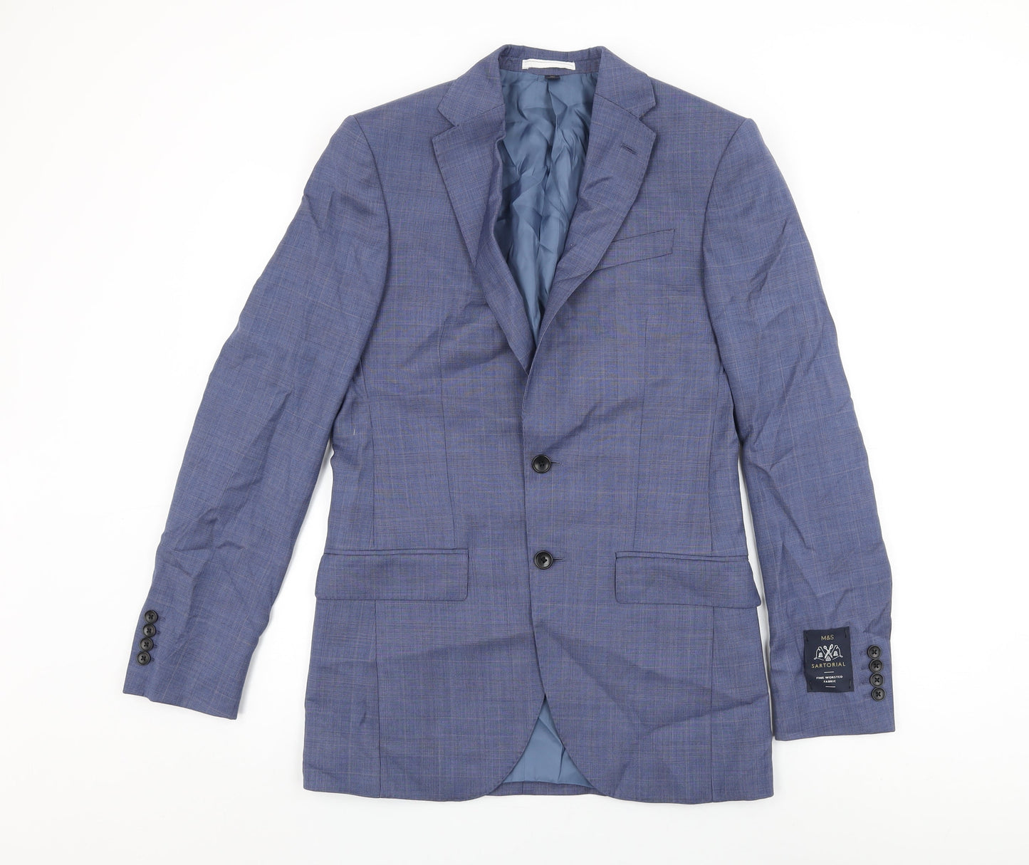 Mens UK Size 36 Marks and Spencer Regular Blue Suit Jacket