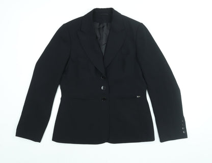 Marks and Spencer Womens Black Jacket Blazer Size 12 Button
