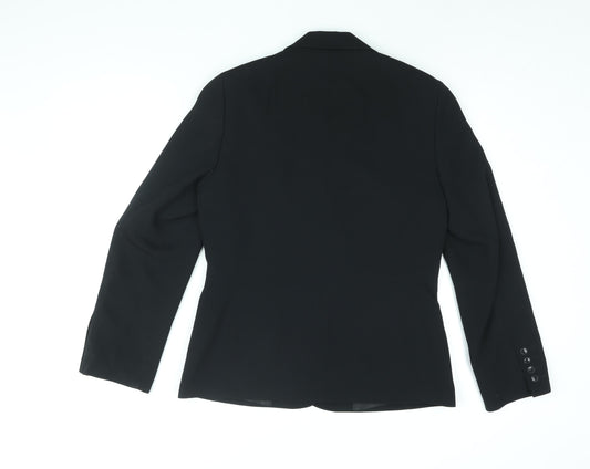 Marks and Spencer Womens Black Jacket Blazer Size 12 Button