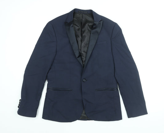 ASOS Mens Blue Polyester Jacket Suit Jacket Size 36 Regular