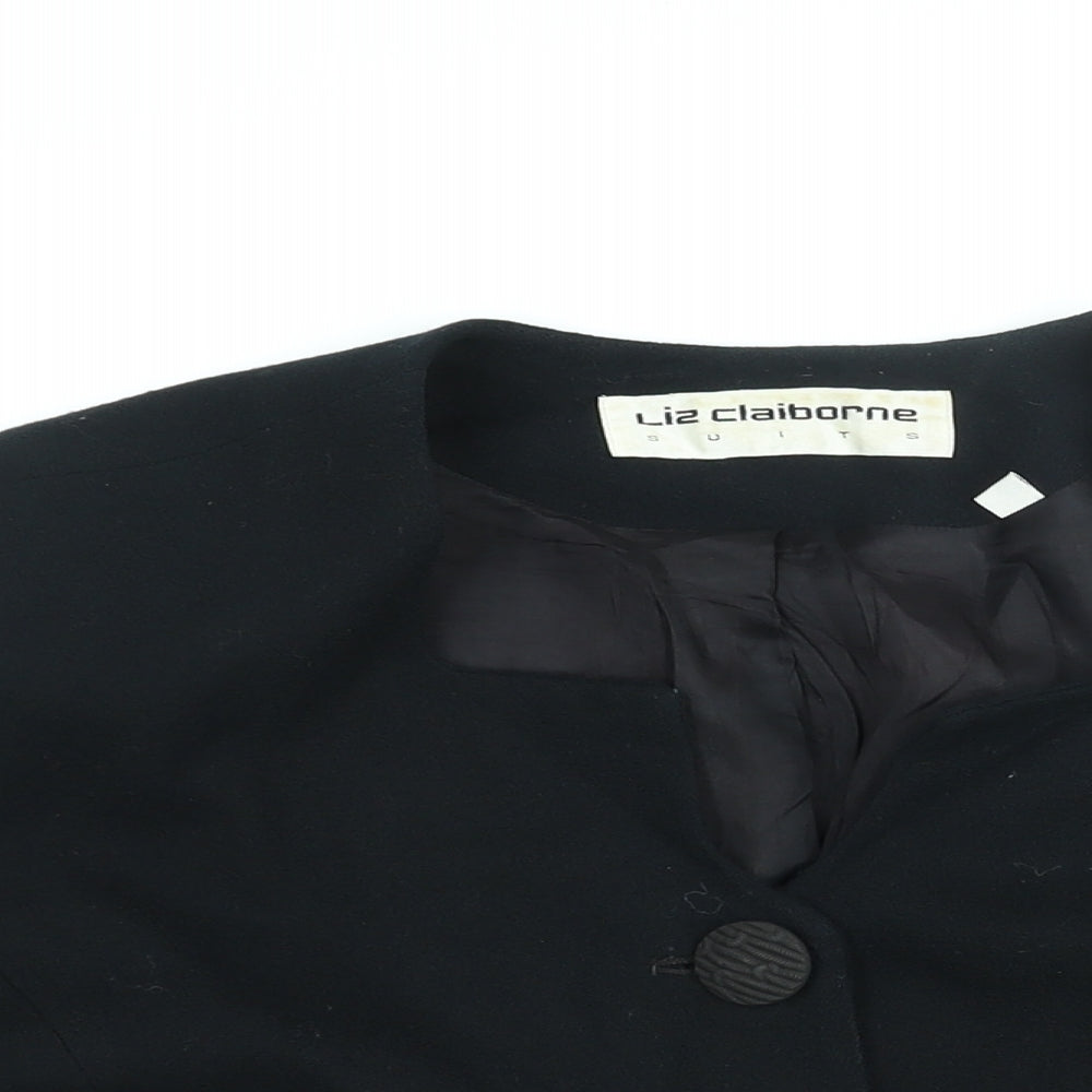 Liz Claiborne Womens Black Jacket Size 12 Button